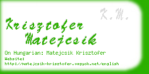 krisztofer matejcsik business card